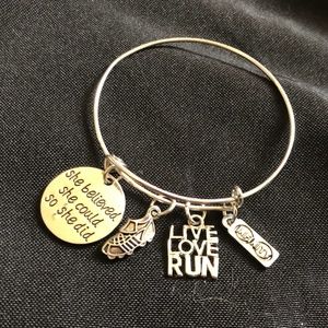 Silver Running Bangle Bracelet